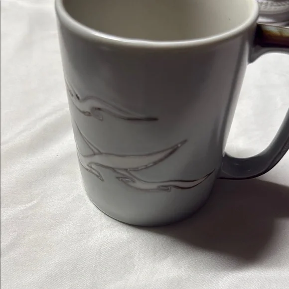 White Ceramic Mug with Bird Design - Picture 5 of 6